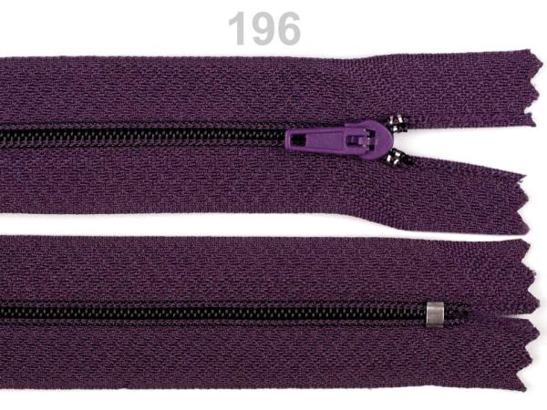 Reißverschluss Spirale 3 mm Länge 14 cm pinlock Pflaume
